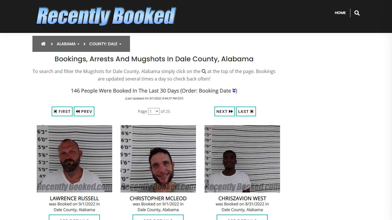 Recent bookings, Arrests, Mugshots in Dale County, Alabama